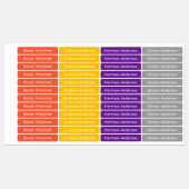 Raumfarben Namensschilder für Kinder wasserdicht Etiketten (Blatt)