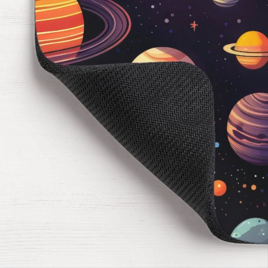 Raumfarbenfrohe Planeten Mousepad (Ecke)