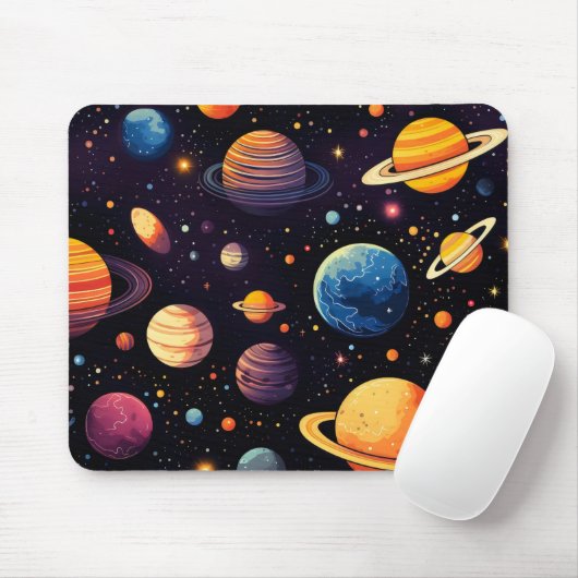 Raumfarbenfrohe Planeten Mousepad (Mit Mouse)
