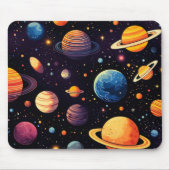 Raumfarbenfrohe Planeten Mousepad (Vorne)