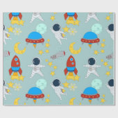 Raumflugplanet geschenkpapier (Flach)