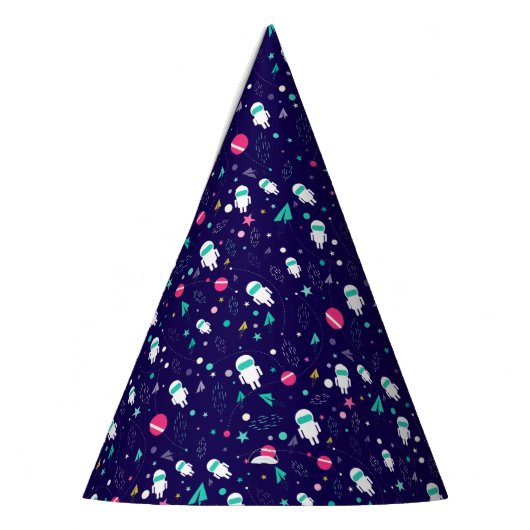 Raumflugzeug-Cartoon-Muster Partyhütchen (Links)