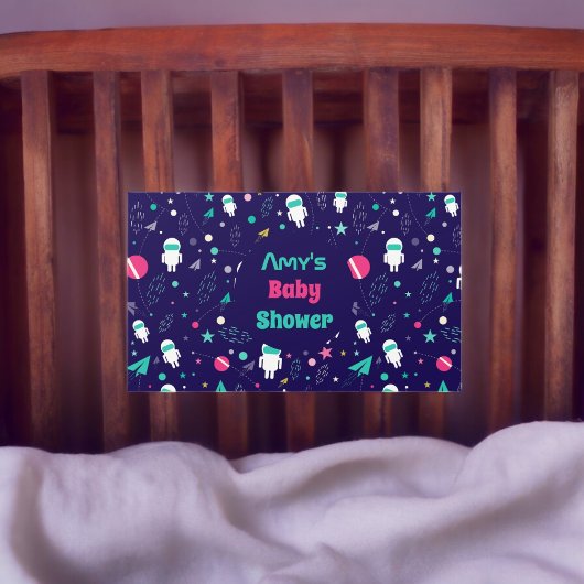 Raumflugzeug-Cartoon-Muster Rechteckiger Aufkleber