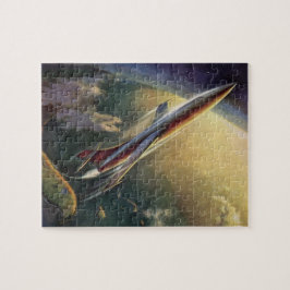 Raumflugzeug-Erde der Vintagen Science Fiction Puzzle