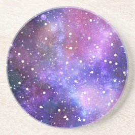 Raumgalaxie hat lila Kaffee-Untersetzerkunst in Untersetzer