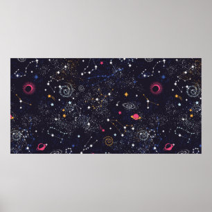 Raumgalaxie-Konstellation nahtlos Poster