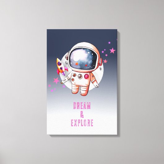 Raumgalaxie Moon Astronaut Leinwanddruck (Vorderseite)