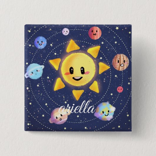 Raumgalaxie Planeten Button (Vorderseite)