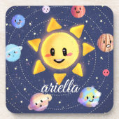 Raumgalaxie Planeten Getränkeuntersetzer (Vorderseite)