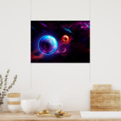Raumgalaxie Planeten Poster (Küche)