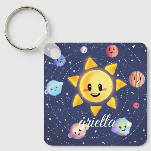Raumgalaxie Planeten Schlüsselanhänger (Vorderseite)