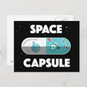 Raumkapsel Postkarte (Vorne/Hinten)