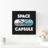 Raumkapsel Quadratische Wanduhr (Zuhause)