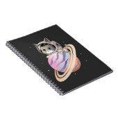 Raumkatze Astronaut mit Planet Saturn Notizblock (Rechte Seite)