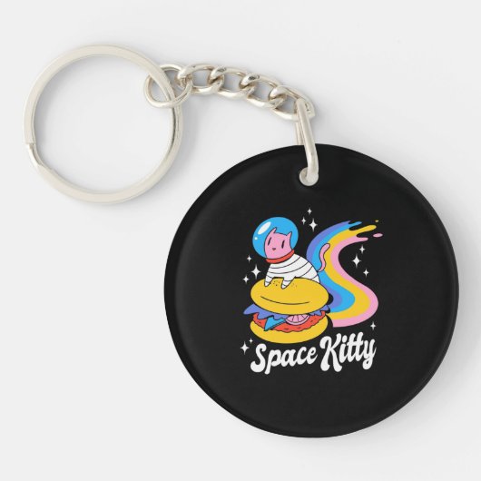 Raumkatze Schlüsselanhänger (Vorderseite)