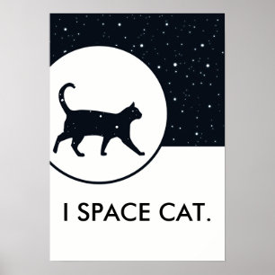 Raumkatze spielt Himmel entworfenen Poster