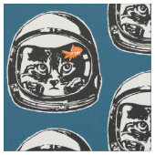 Raumkatze und der Goldfisch Stoff (Nahaufnahme)