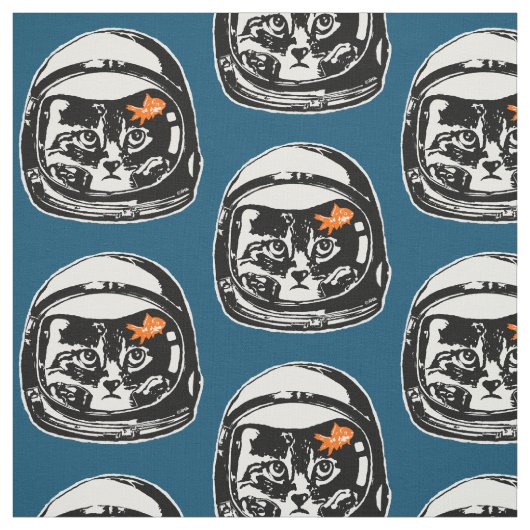 Raumkatze und der Goldfisch Stoff (Muster)