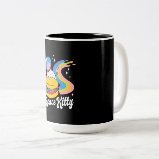 Raumkatze Zweifarbige Tasse (VorderseiteRechts)