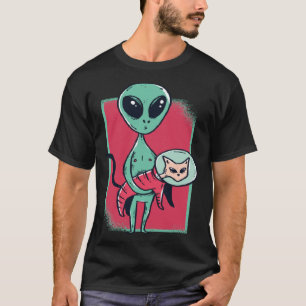 Raumkitty Alien Helm Planeten ufo T-Shirt