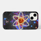 Räumliches Atomdesign iPhone Hülle (Rückseite (Horizontal))