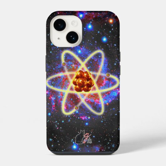Räumliches Atomdesign iPhone Hülle (Rückseite)