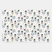 Raummuster für Astronauten und Raketen Geschenkpapier Set (Vorderseite 3)