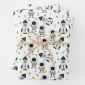 Raummuster für Astronauten und Raketen Geschenkpapier Set (Beispiel)