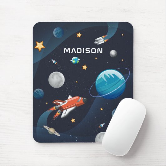 Raummuster Galaxie-Raketenhalterung Mousepad (Mit Mouse)