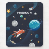 Raummuster Galaxie-Raketenhalterung Mousepad (Vorne)