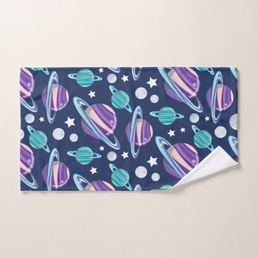Raummuster, Planeten, Sterne, Galaxie, Kosmos Badhandtuch Set (Handtuch)