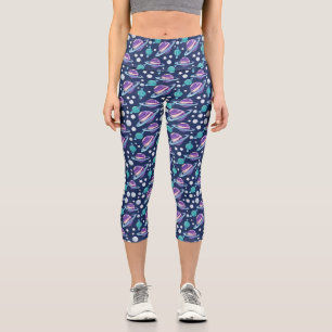 Raummuster, Planeten, Sterne, Galaxie, Kosmos Capri Leggings