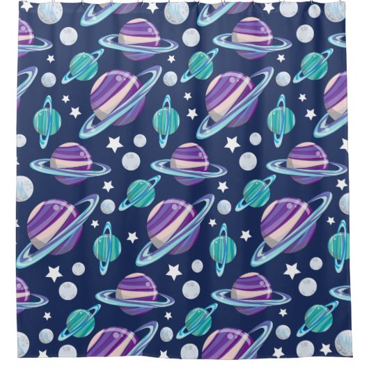 Raummuster, Planeten, Sterne, Galaxie, Kosmos Duschvorhang (Vorderseite)