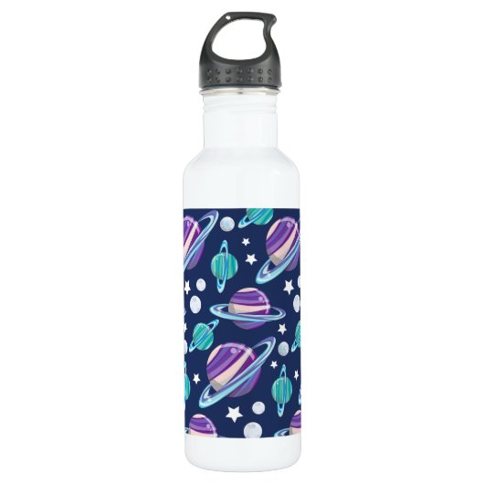 Raummuster, Planeten, Sterne, Galaxie, Kosmos Edelstahlflasche (Vorderseite)