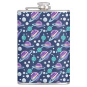 Raummuster, Planeten, Sterne, Galaxie, Kosmos Flachmann (Vorderseite)