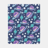 Raummuster, Planeten, Sterne, Galaxie, Kosmos Fleecedecke (Vorderseite)