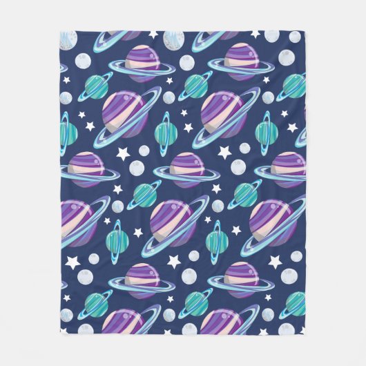 Raummuster, Planeten, Sterne, Galaxie, Kosmos Fleecedecke (Vorderseite)