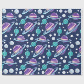 Raummuster, Planeten, Sterne, Galaxie, Kosmos Geschenkpapier (Flach)
