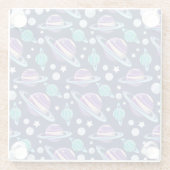 Raummuster, Planeten, Sterne, Galaxie, Kosmos Glasuntersetzer (Rückseite)