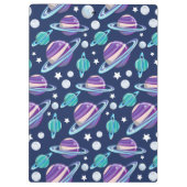 Raummuster, Planeten, Sterne, Galaxie, Kosmos Klemmbrett (Rückseite)