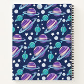 Raummuster, Planeten, Sterne, Galaxie, Kosmos Notizblock (Rückseite)