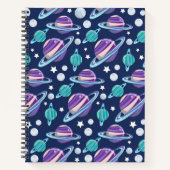 Raummuster, Planeten, Sterne, Galaxie, Kosmos Notizblock (Vorderseite)