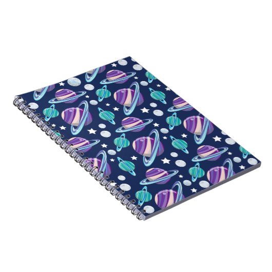Raummuster, Planeten, Sterne, Galaxie, Kosmos Notizblock (Rechte Seite)