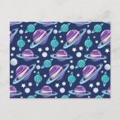 Raummuster, Planeten, Sterne, Galaxie, Kosmos Postkarte (Vorderseite)