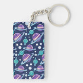 Raummuster, Planeten, Sterne, Galaxie, Kosmos Schlüsselanhänger (Rückseite)