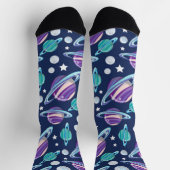 Raummuster, Planeten, Sterne, Galaxie, Kosmos Socken (Oben)