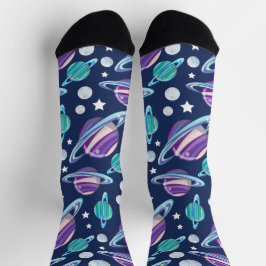 Raummuster, Planeten, Sterne, Galaxie, Kosmos Socken