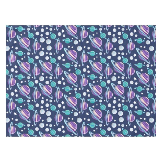 Raummuster, Planeten, Sterne, Galaxie, Kosmos Tischdecke (Vorderseite (Horizontal))