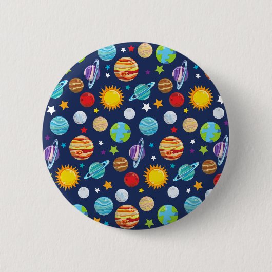 Raummuster, Planeten, Sterne, Kosmos, Galaxie Button (Vorderseite)