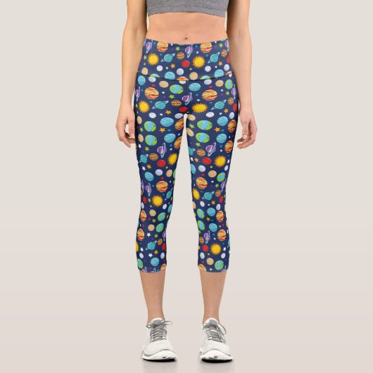Raummuster, Planeten, Sterne, Kosmos, Galaxie Capri Leggings (Vorderseite)